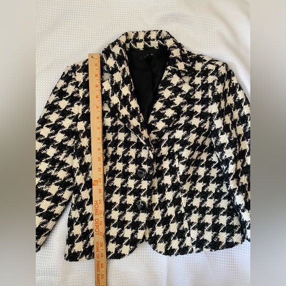 Alfani Petite Classic Houndstooth Tweed Wool Blend Blazer Women’s size 4P - Picture 3 of 14